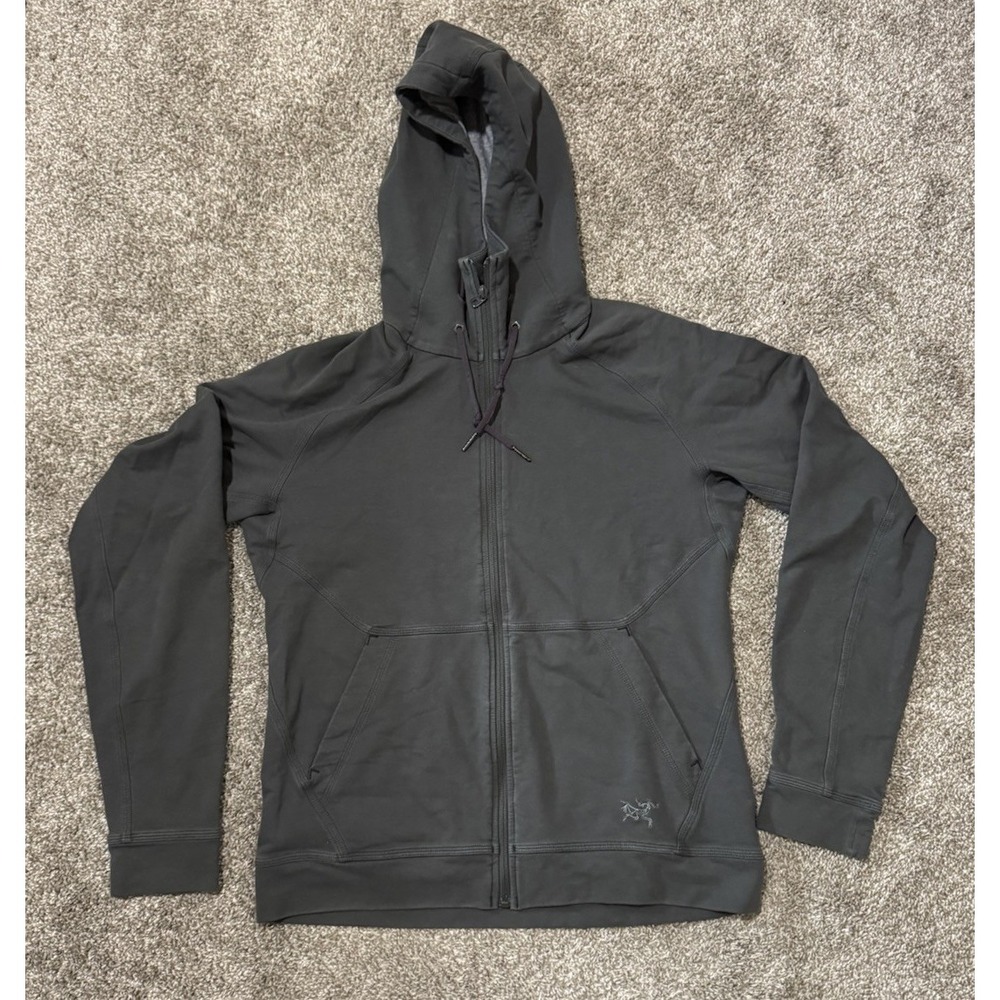 Arcteryx Witness Full Zip Wool Blend Sweater Hoodie Mens M Gray Jacket Flaws